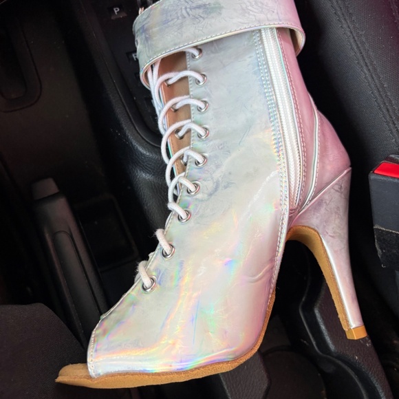 Burju Heels Holographic Lace-Up Dance Boots - Picture 5 of 6